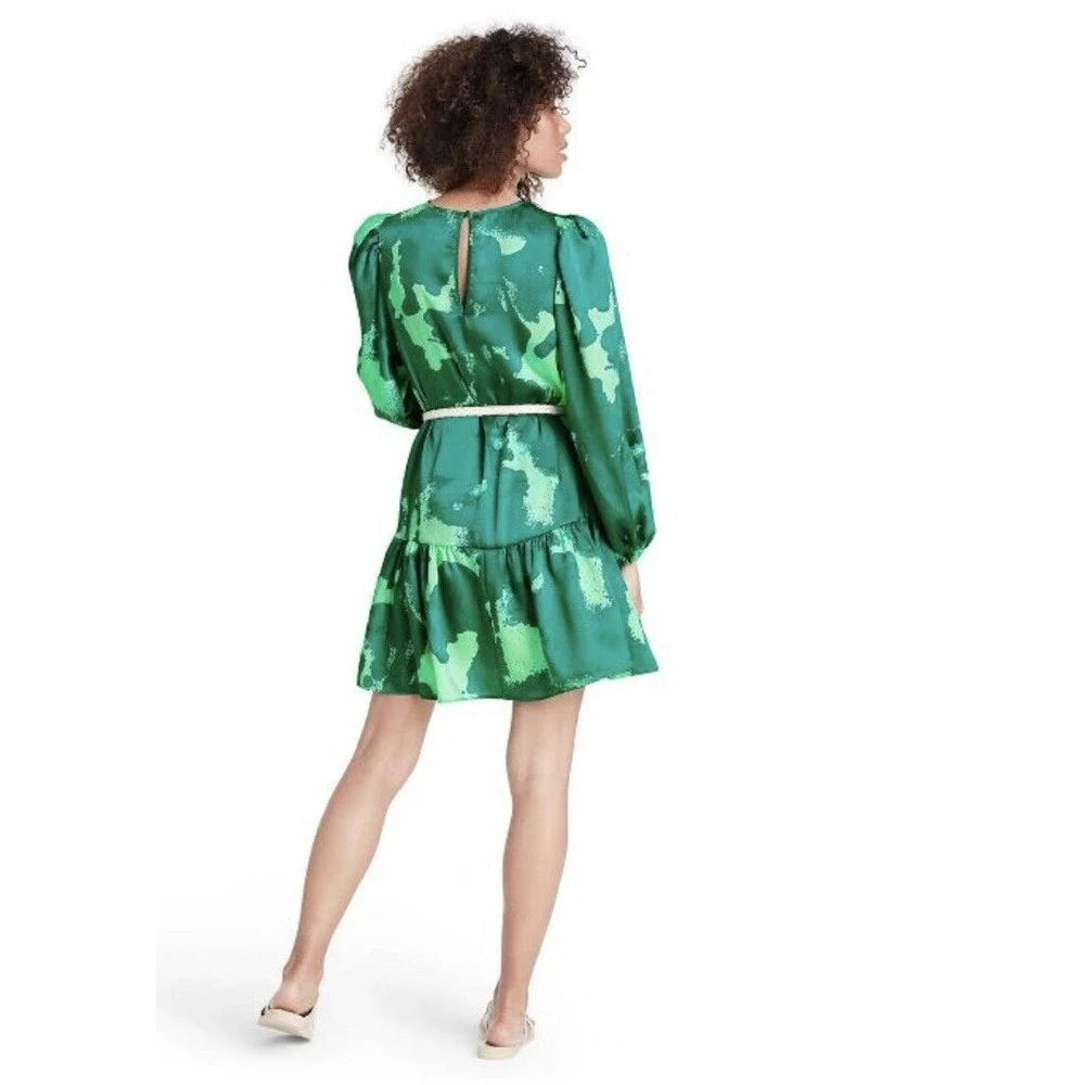Alexis x Target Green Long Sleeve Dress in Green Tropical Print Size 2X - Picture 2 of 16